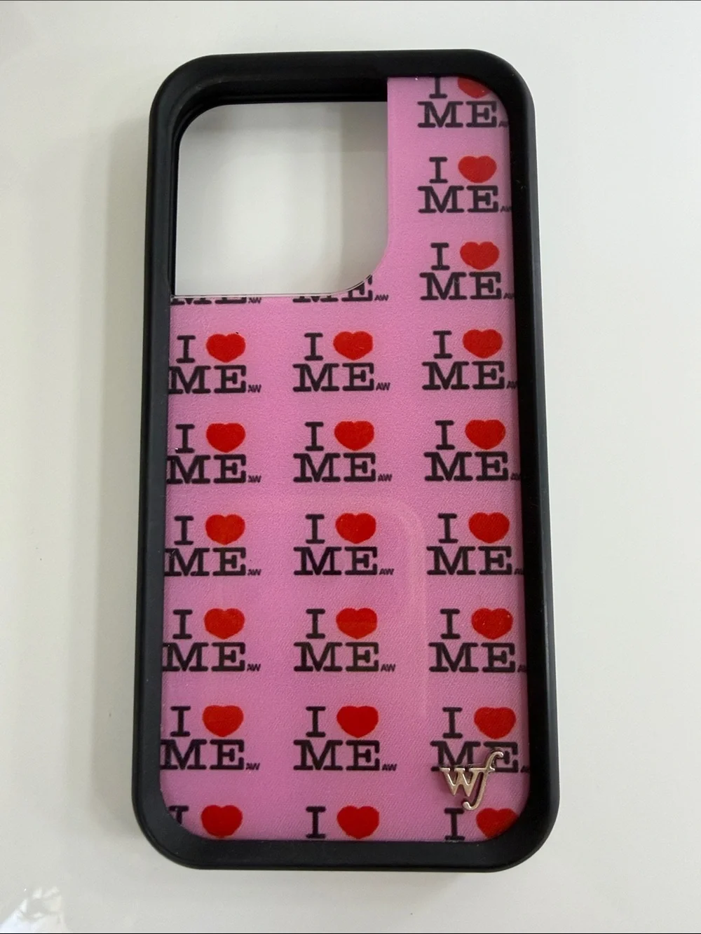 Pink I heart me iPhone 15 pro Wildflower Case